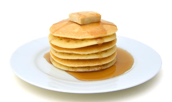 Plate with stack of pancakes